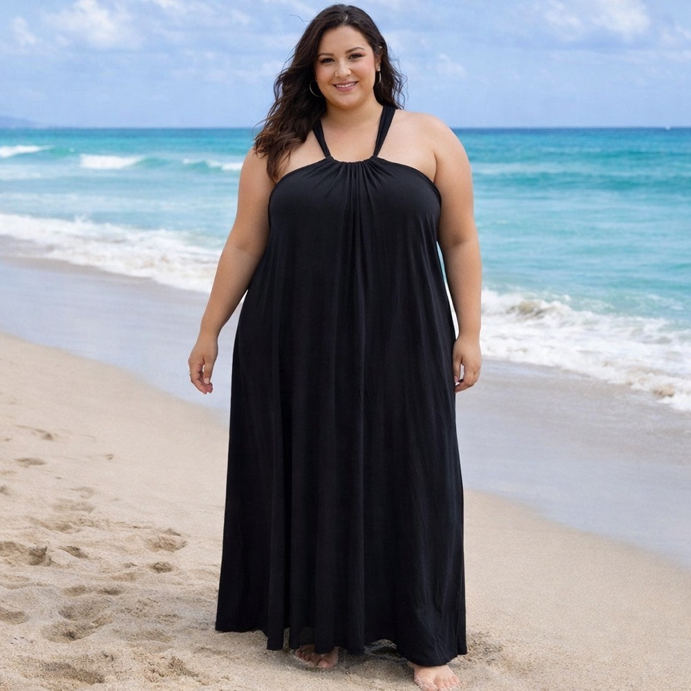 La Blanca Resort Wear Swim Coverup with Back Tie Opening & Pockets Size NWT 3XL